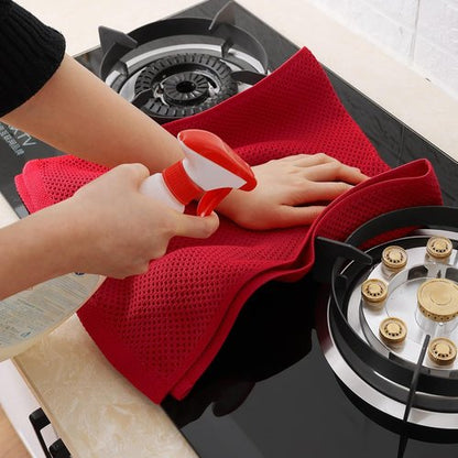 Homaxy Kitchen Dish Towels - Ultra Soft 100% Cotton Waffle Weave, Quick Drying, 13 x 28 Inches, 6-Pack, Red