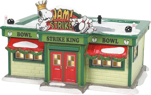 Department 56 Peanuts Village Bowling Alley Lit Building - 5.39 Inch, Colorful Decor