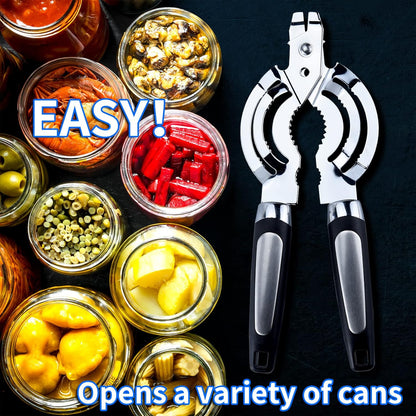 Skiennix Multi Jar Opener - Stainless Steel Lid Tool for Weak Hands & Arthritis Relief