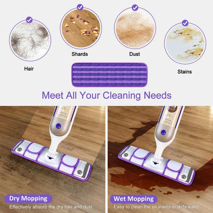 2 Pack Upgraded Reusable Mop Pads Compatible with Swiffer PowerMop, Mop Refill Pads Replacement for Swiffer Power Mop Spray Mop Pads for Multi-Surface Floor Cleaning, Quality Updated Cationic Material