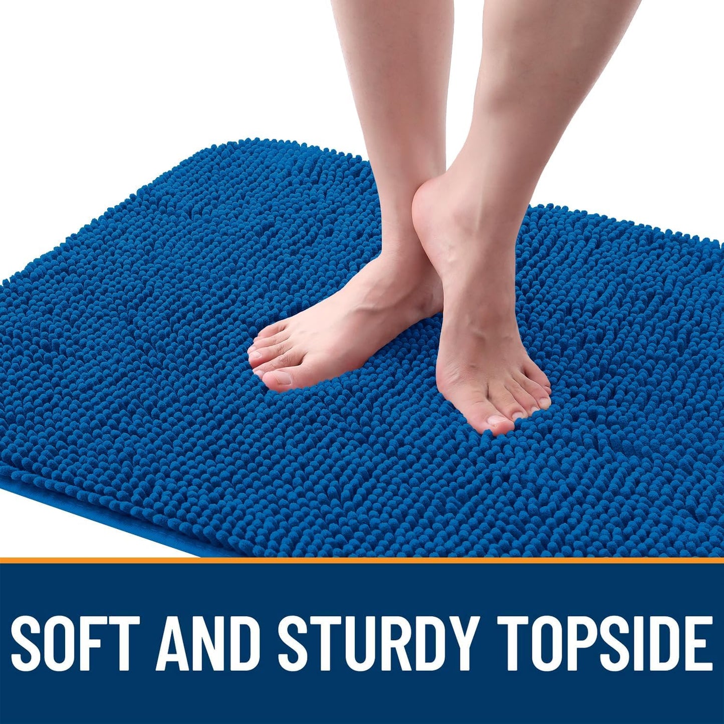 OLANLY Dog Door Mat - Absorbent Non-Slip Washable Doormat for Muddy Paws | 54x32 Deep Navy Blue