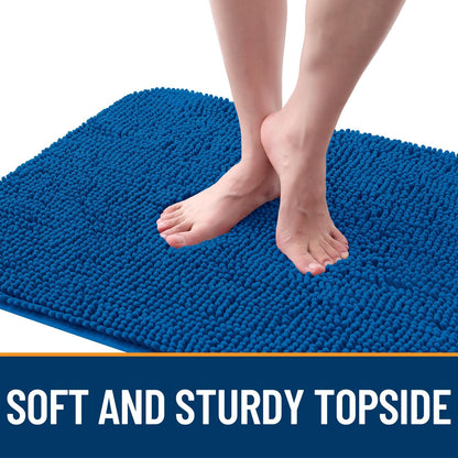 OLANLY Dog Door Mat - Absorbent Non-Slip Washable Doormat for Muddy Paws | 44x32 Deep Navy Blue