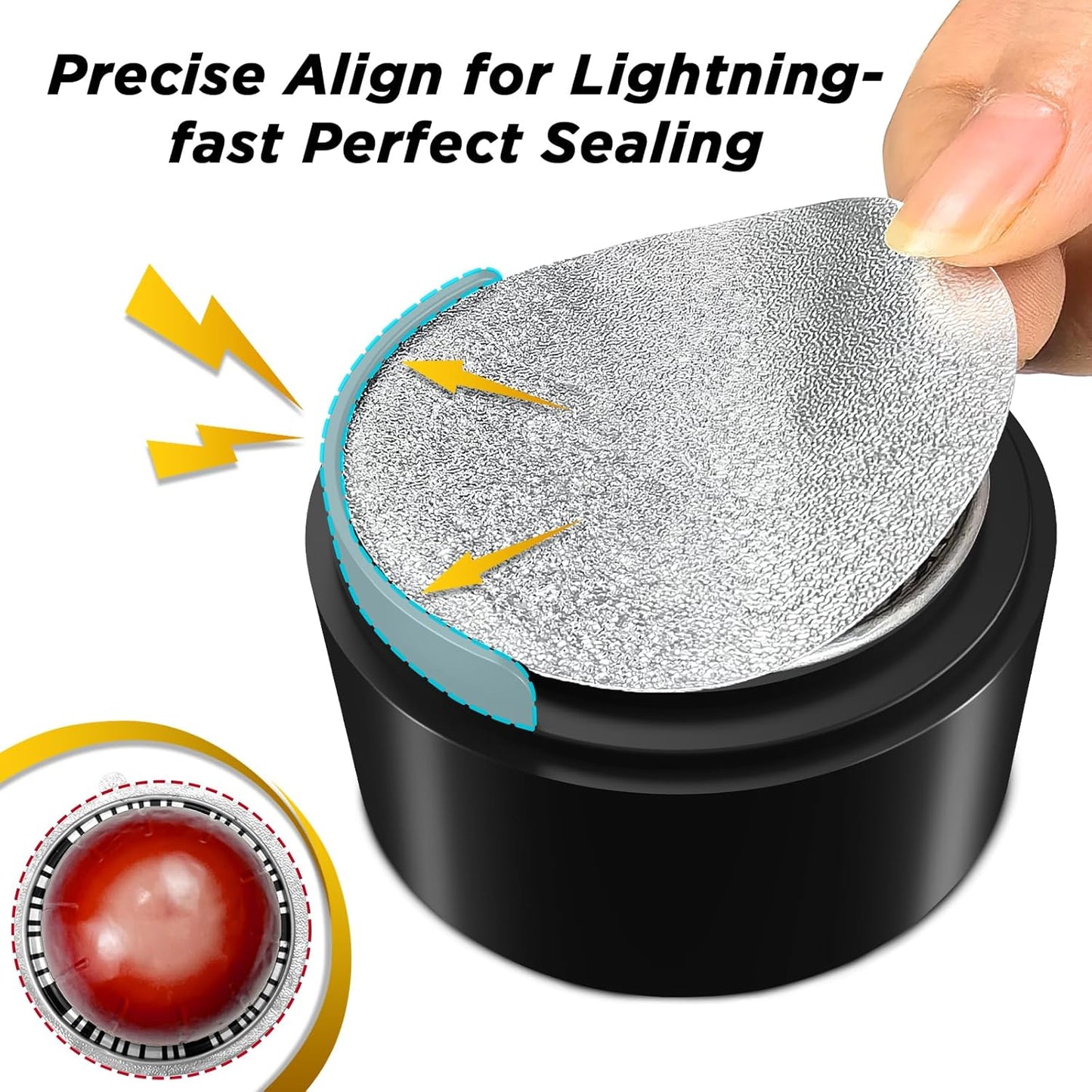 CAPMESSO Reusable Vertuoline Pod Refill Kit - 50 Aluminum Lids with Fill & Press Brush for Easy Use