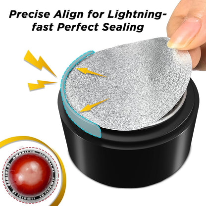 CAPMESSO Reusable Vertuoline Pod Refill Kit - 50 Aluminum Lids with Fill & Press Brush for Easy Use