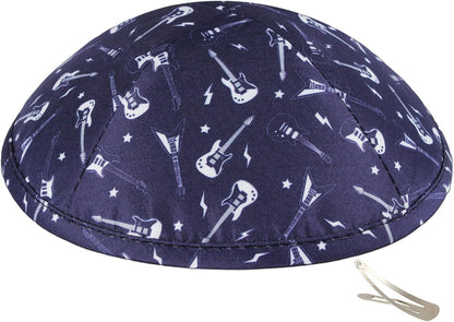 Zion Judaica Musical Kippahs - 6" Kippot with Music Notes & Instruments Design for Bar/Bat Mitzvahs