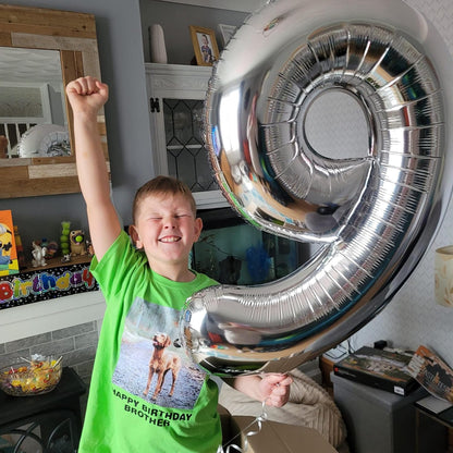 Silver Number 60 Balloon - 40 Inch 60th Birthday Decoration for Kids & Adults | Silver Party Supplies