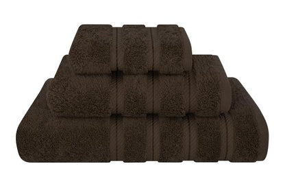 American Soft Linen Premium 3 Piece Towel Set, 1 Bath Towel 1 Hand Towel 1 Washcloth, 600 GSM 100% Cotton Turkish Towels for Bathroom, Brown Towel Set