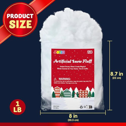 JOYIN Fake Snow Cotton | 1 LB Soft Snow Blanket for Christmas Village Decor & Winter Displays
