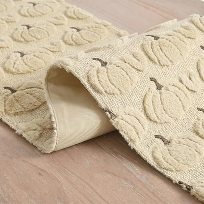 Beige Faux Fur Table Runner 13x72 Inch - Artoid Mode Variation Beige+13" x 72"