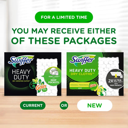 Swiffer Sweep + Mop Dry Pads Refill - Heavy Duty Floor Cleaner for Dirt & Dust | 40ct Gain Scent