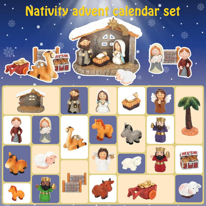 Nativity Advent Calendar 2026 for Kids - 24-Day Christmas Countdown Set | Perfect for Ages 1-5+