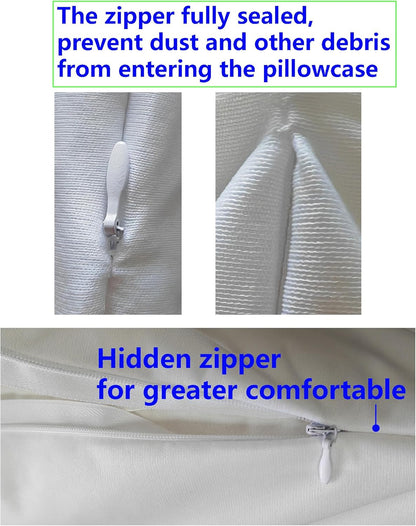Skiennix Waterproof Pillow Protectors - Queen Size 20x28 Inches | 4 Pack, Soft & Cozy, Dust & Moisture Proof