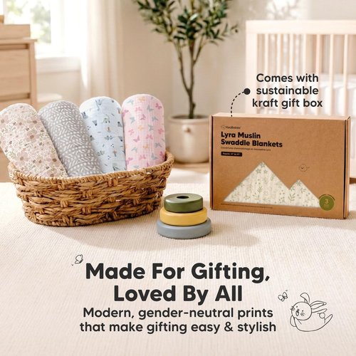 3-Pack Muslin Swaddle Blankets for Newborns Boy,Girl – 47x47 Large Cotton Muslin Baby Blanket, Nursery Swaddling, Neutral, Soft, Breathable, Light Infant Baby Receiving Cover (Flora Vale, Regular)