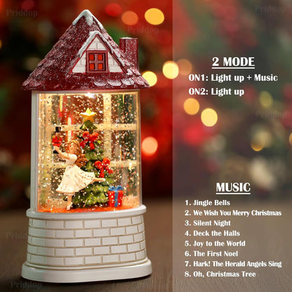 Priddop Nutcracker Snow Globe - Musical Ballerina Christmas Decoration | USB/Battery Powered, Glitter Swirl