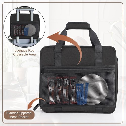 Keurig Portable Coffee Maker Travel Bag - Padded Shoulder Straps & Multiple Storage Bags, Black