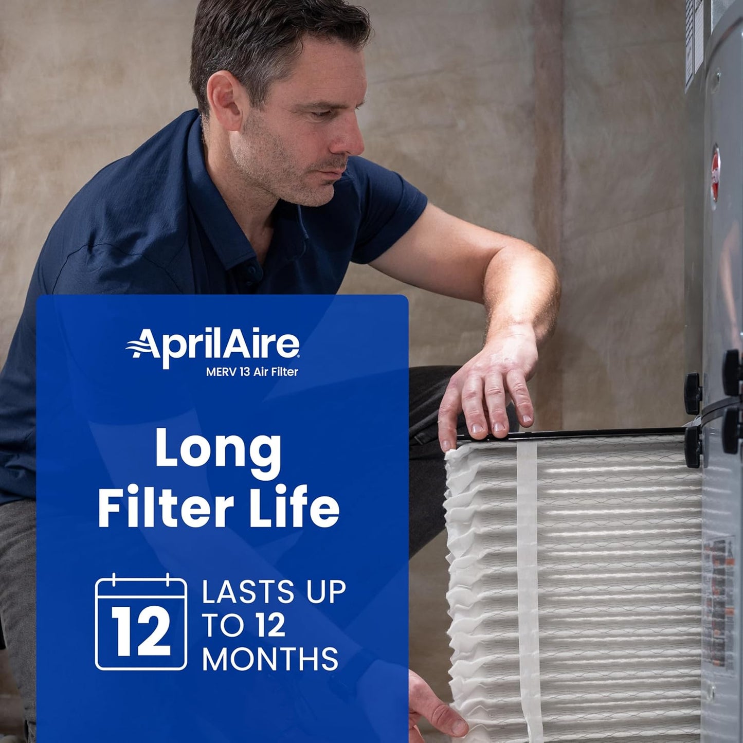 AprilAire 113 Replacement Filter - MERV 13 Whole House Air Purifier Filter, 16x20x4 (Single Pack)