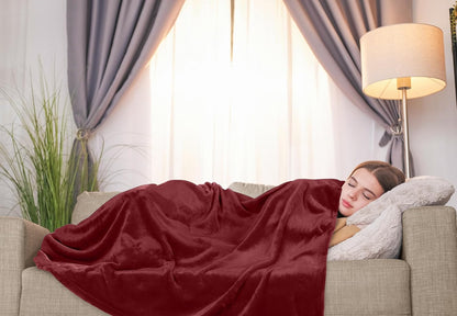 Utopia Bedding Fleece Blanket - Luxury Anti-Static Soft Microfiber Throw in Burgundy | 50x60 Inch
