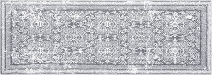 Vaukki Vintage Shaggy Hallway Runner Rug - Soft Non-Slip 2' x 6' Boho Entryway Mat | Grey Washable Carpet for Kitchen & Bathroom