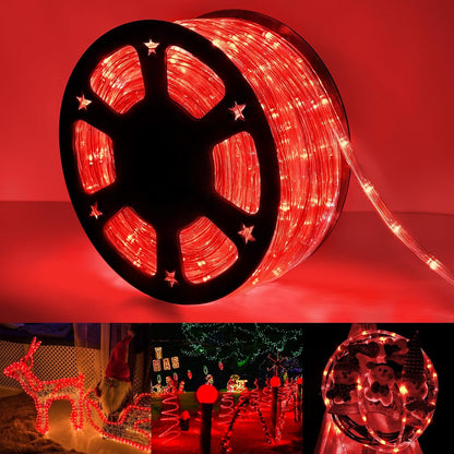 200ft LED Rope Lights by [Brand Name] - Waterproof Flexible Tube Lights with 8 Modes for Outdoor & Indoor Use | Red