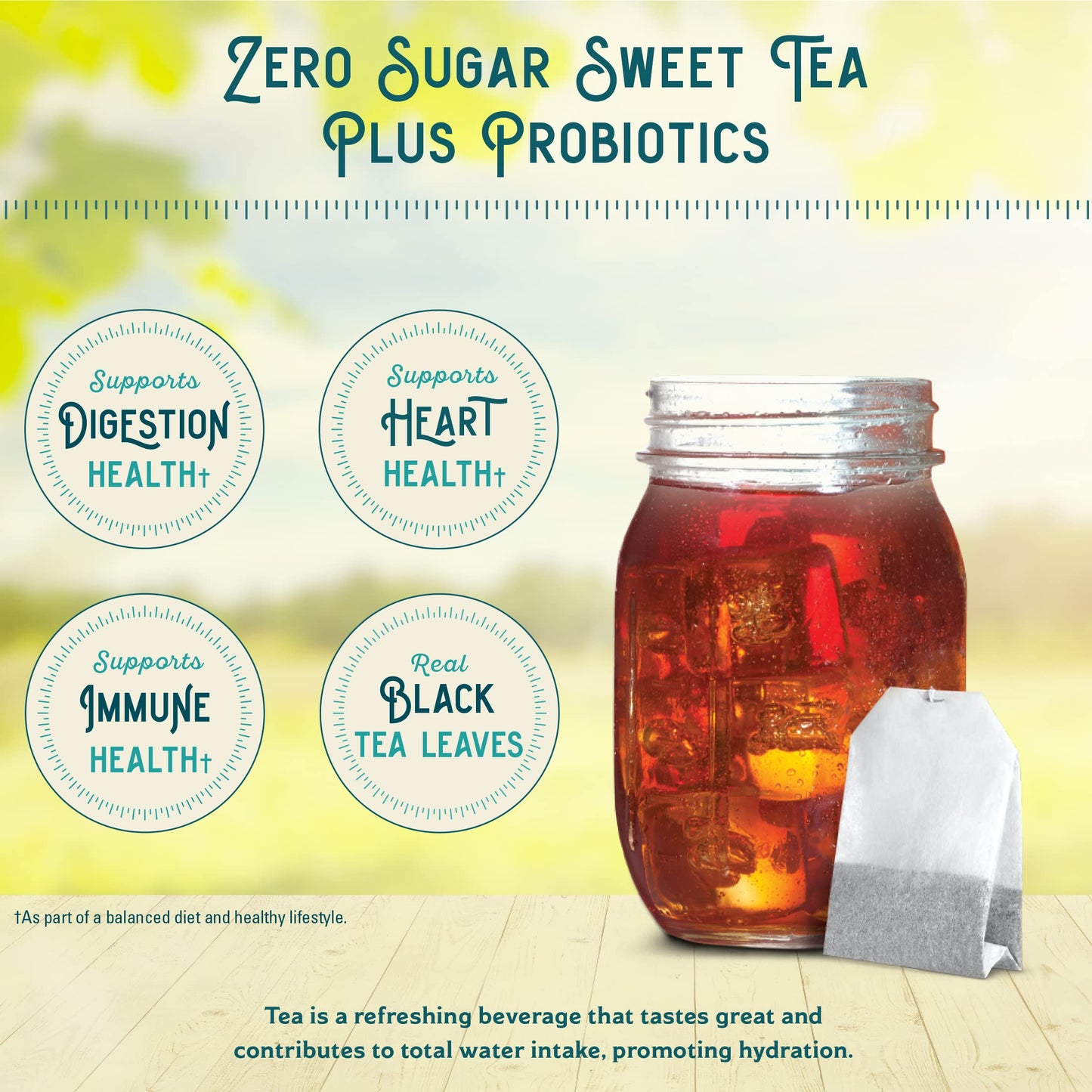 Southern Breeze Cold Brew Sweet Tea Plus Probiotics Original Iced Tea with Black Tea and Zero Carbs Zero Sugar 20 Individually Wrapped Tea Bags Pack of 4 Southern Sweet Tea Iced Tea Beverage