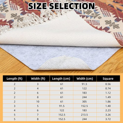 Non Slip Rug Pad, Natural Rubber Backing Rug Pads 1/4” Thick, Felt Rug Gripper Pad, Non Slip Under Carpet Mat, Under Rug Cushion for Hardwood Floors, Carpet Runners (5x7FT)