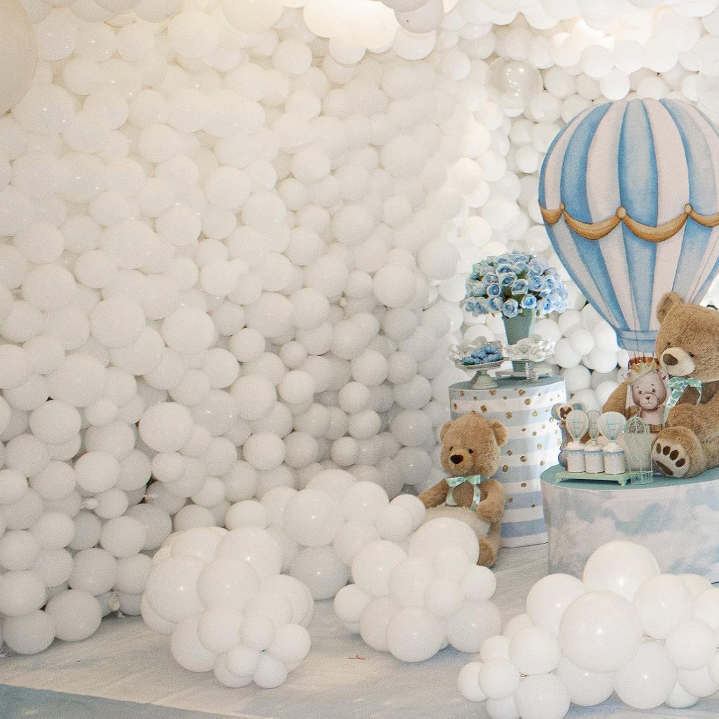 White Balloons 110 Pcs - 5 Inch Small Latex Balloons for Weddings, Birthdays & Baby Showers