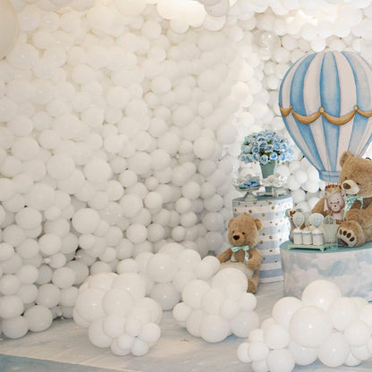 White Balloons 110 Pcs - 5 Inch Small Latex Balloons for Weddings, Birthdays & Baby Showers