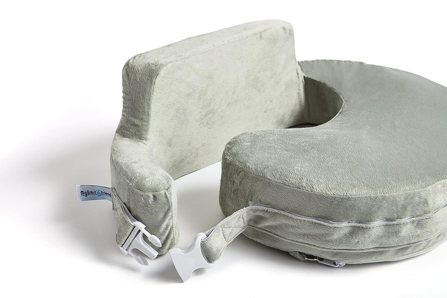 My Brest Friend Super Deluxe Nursing Pillow - Ergonomic Support for Mom & Baby - Adjustable with Side Pocket, Platinum