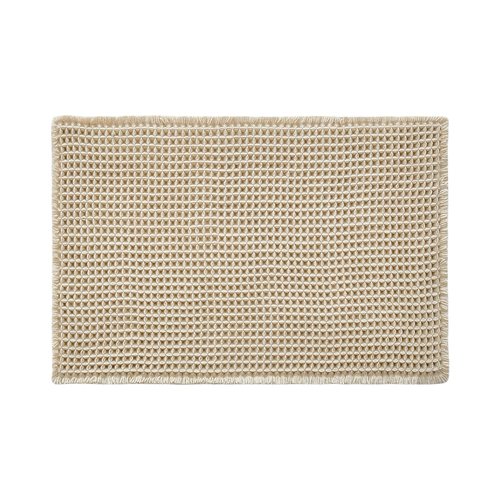TYUU Pale Beige Bathroom Rug, Waffle Bath Mat Non Slip Washable Super Absorbent Quick Dry Boho Farmhouse Bathroom Decor, 30''x20'' / 1'8" x 2'6" Pale Beige