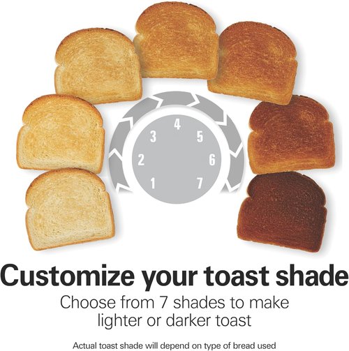 Hamilton Beach 2 Slice Toaster - Extra Wide Slots, Shade Selector & Auto-Shutoff | Red Finish