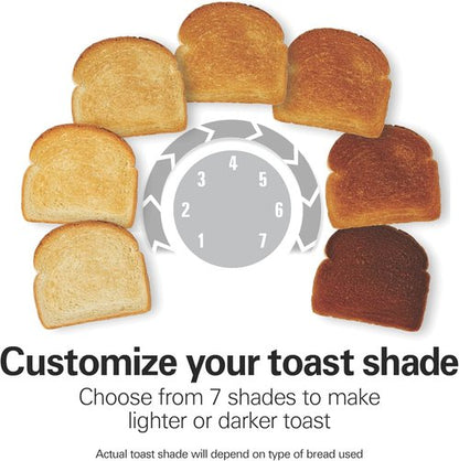 Hamilton Beach 2-Slice Toaster - Extra Wide Slots, Bagel & Defrost Settings, Black & Stainless Steel