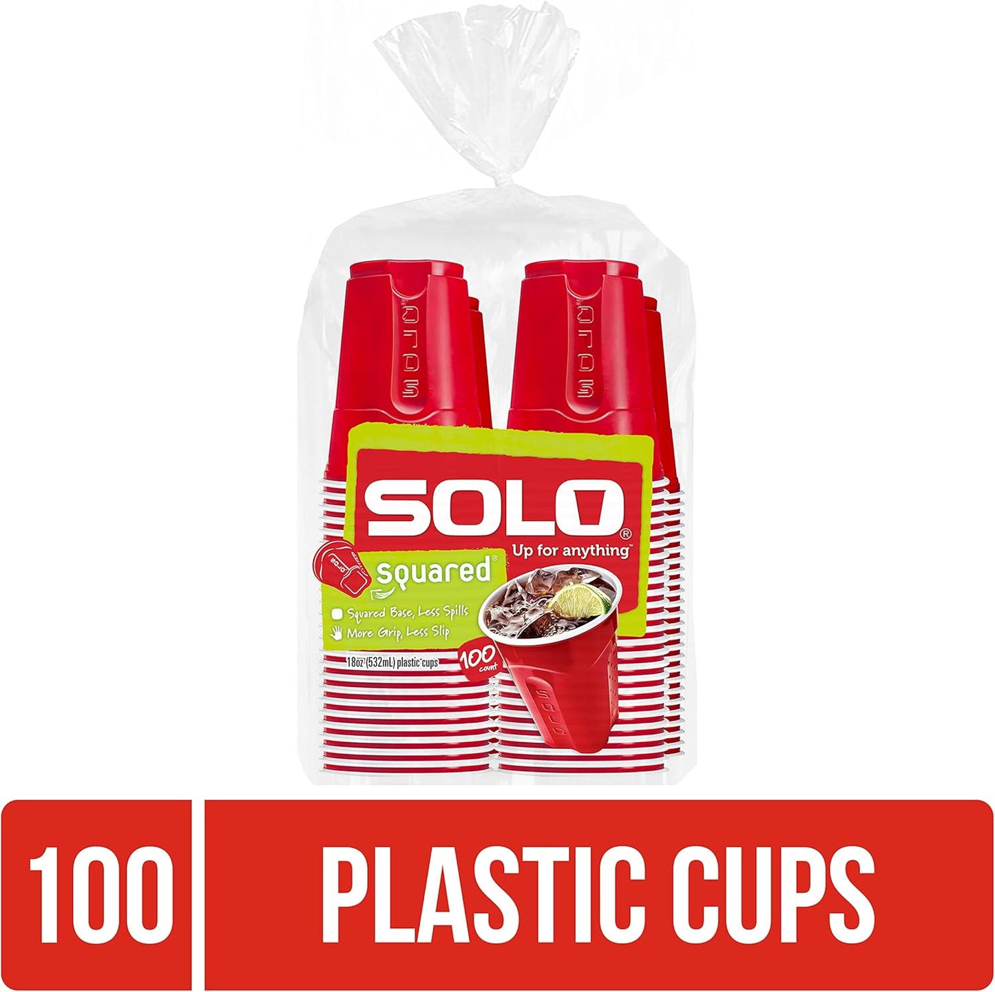 SOLO Red 18oz Plastic Party Cups - 100 Count | Durable & Perfect for Any Celebration