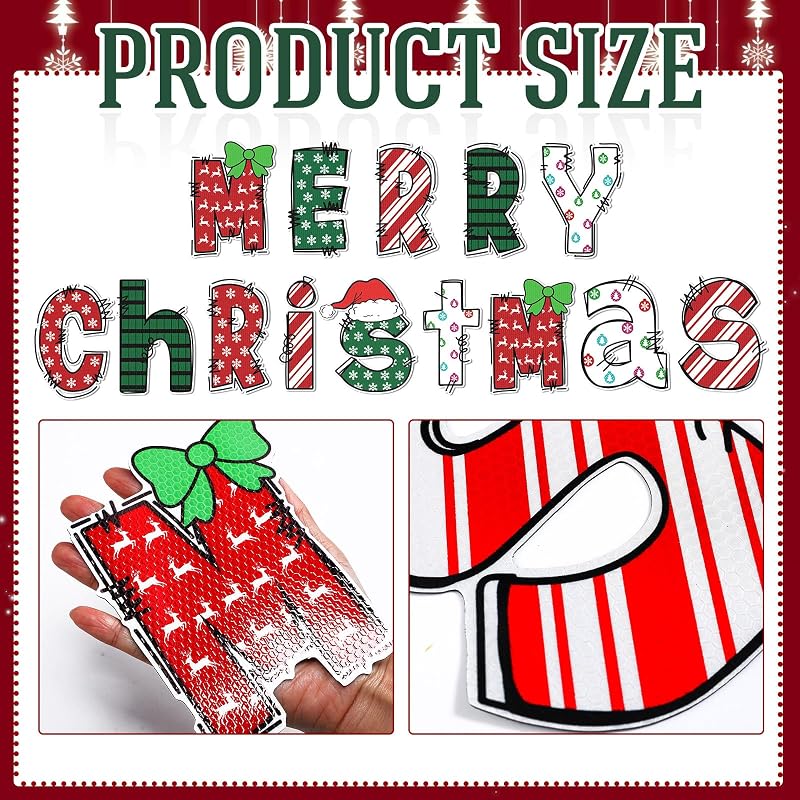 Variation of THIS listing: Cute Xuhal 14 Pcs Christmas Car Magnets Reflective Merry Xmas Letters