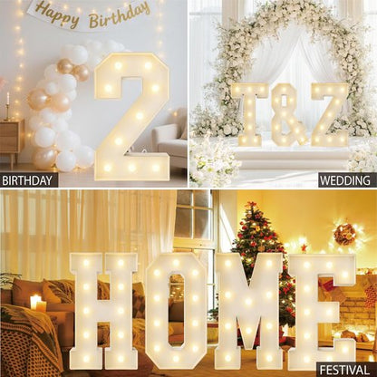 HXWEIYE Marquee Light Up Letters - 3FT Giant Baby Letter for Baby Shower & Birthday Decor | Warm White