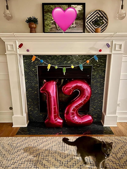 Number Balloons - 40 Inch One Balloon for 1st Birthday | Rose Purple Party Decoration