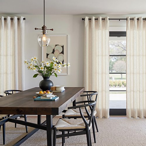 jinchan Linen Curtains 84 Inches Long for Living Room Bedroom Farmhouse Light Filtering Grommet Drapes Semi Sheer Natural Linen Textured Window Curtains 7ft Neutral Curtain Panels for Dining Office