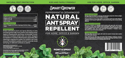 Natural Ant Spray - Fast-Killing & Repelling Formula with Peppermint & Cedarwood Oil | 16oz Pet & Family Safe