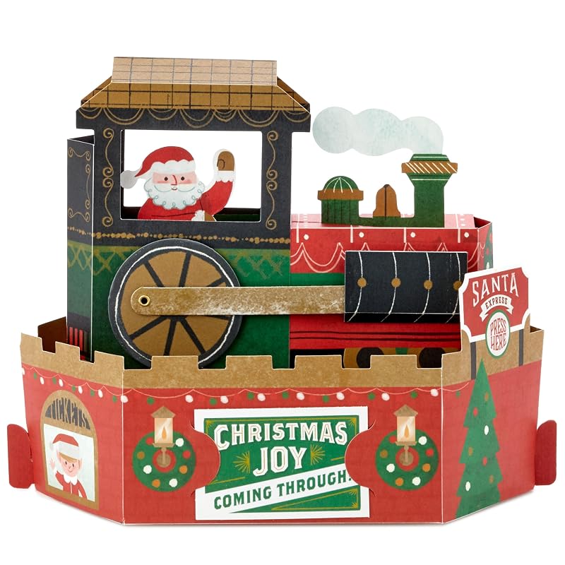 Hallmark Christmas Train Pop-Up Card with Sound – Moves and Deck the Halls