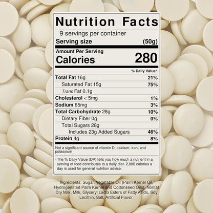 Merckens White Melting Chocolate Wafers - 1 Pound of Premium Quality for Cake Pops, Cocoa Bombs & Desserts