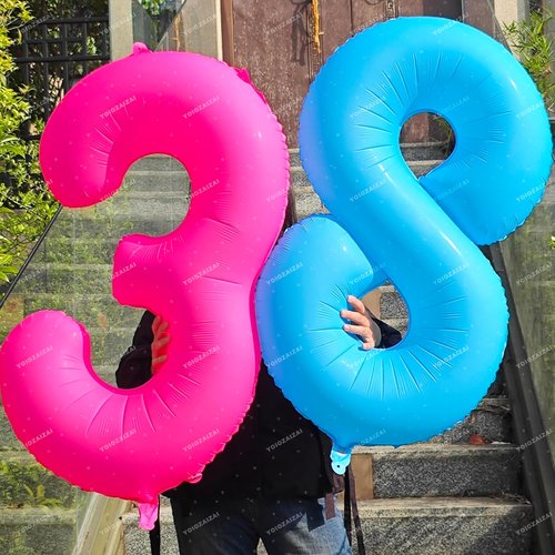 Fluorescent Pink 34th Birthday Balloons - 40" Helium Foil Decorations for Boys & Girls