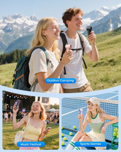 Gaiatop Mini Portable Handheld Fan, 4000mAh [15h Max Runtime] Personal Turbo Fans Pocket Size, High Speed 1-100 Adjustable Small Hand Fan, Outdoor Travel Concert Essentials, Gifts for Women Men, Black