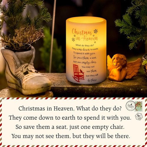 Flameless Memorial Candle - Real Wax LED Light with Timer | Sympathy Gift for Loss of Loved One (6" x 4")