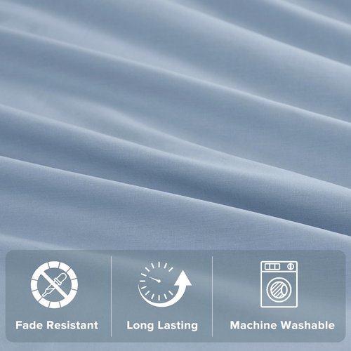 Comfort Spaces 100% Cotton Sheet Set Breathable, Lightweight, Soft with 12" Elastic Pocket Fits up to 14" Mattress, All Season Cozy Bedding, Matching Pillow Case, Twin Blue 3 Piece