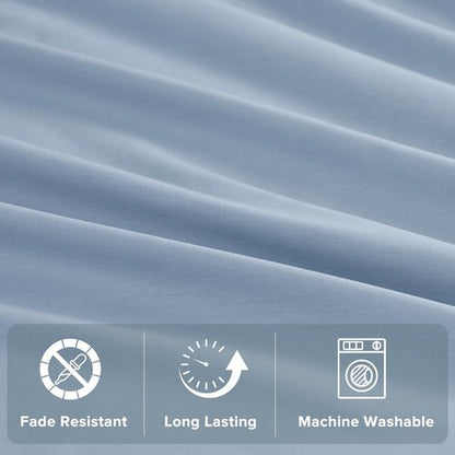 Comfort Spaces 100% Cotton Sheet Set Breathable, Lightweight, Soft with 12" Elastic Pocket Fits up to 14" Mattress, All Season Cozy Bedding, Matching Pillow Case, Twin Blue 3 Piece