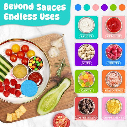 LIEMAND Salad Dressing Container - 6x1.6 oz Leakproof Stainless Steel for Lunch, Travel & Meal Prep
