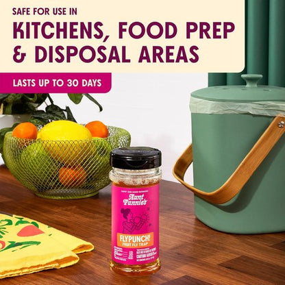 Aunt Fannie's FlyPunch Fruit Fly Trap - Plant-Based, Safe for Food, Lasts 30 Days | 1 Bottle