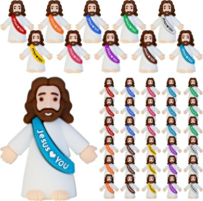 Bamamon Mini Jesus Figurines - 30 Pcs Easter Christ Toys for Sunday School & Baptism Gifts