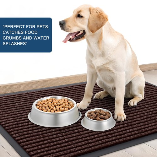 OLANLY Front Door Mat Indoor Outdoor Entrance, 2-Pack 29.5 x 17 Inch, Waterproof Heavy Duty Doormat, Fade Resistant, Low Profile, Easy Clean Patio Porch Welcome Floor Mats for Entry, Brown