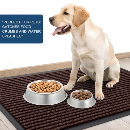 OLANLY Front Door Mat Indoor Outdoor Entrance, 2-Pack 29.5 x 17 Inch, Waterproof Heavy Duty Doormat, Fade Resistant, Low Profile, Easy Clean Patio Porch Welcome Floor Mats for Entry, Brown