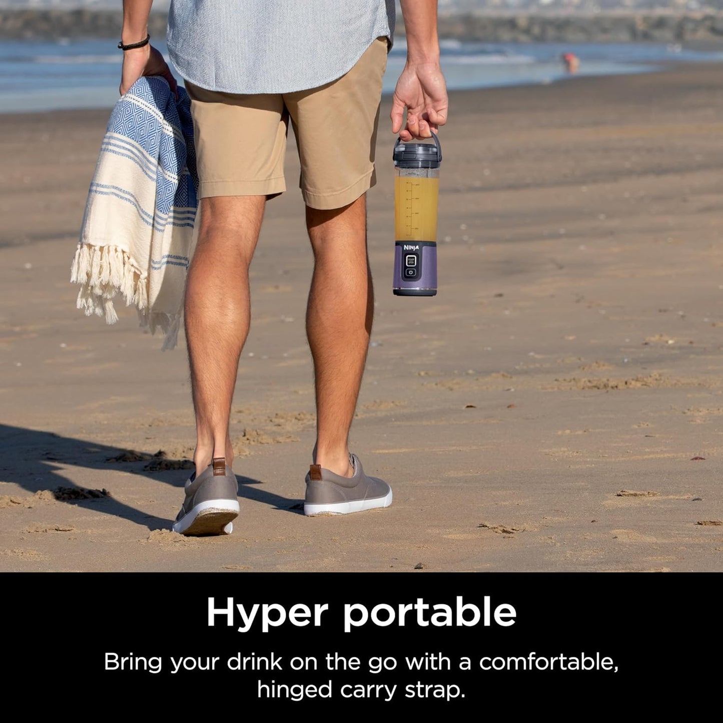 Ninja Blast Portable Blender - Cordless 18oz Personal Blender for Smoothies & Shakes | BPA Free, USB-C Rechargeable, Metallic Purple